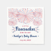 途中で爆竹を!7月4日の赤ちゃんシャワー スタンダードカクテルナプキン (正面)