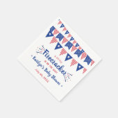 途中で爆竹を!7月4日の赤ちゃんシャワー スタンダードカクテルナプキン (角)