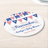 途中で爆竹を!7月4日ベビー ラウンドペーパーコースター (アングル)