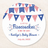途中で爆竹を!7月4日ベビー ラウンドペーパーコースター (正面)