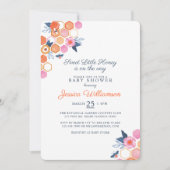 途中で甘い小さな蜂蜜 |ホワイトフローラビー 招待状 (正面)