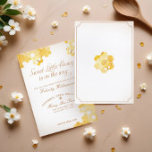 途中で甘い小さな蜂蜜 | Bee Baby Shower 招待状