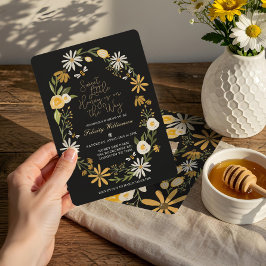 途中で甘い小さな蜂蜜 | Bee Baby Shower 招待状