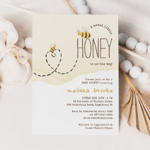 途中で甘い小さな蜂蜜 Bee Baby Shower 招待状