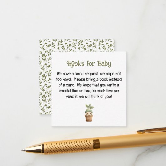 途中で芽が少し出たベビー エンクロージャーカード (正面/裏面インサイチュ)