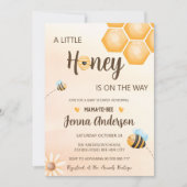 途中で赤ちゃんシャワー蜂蜜を行くママ 招待状 (正面)