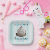 途中で青かわいい小さな餃子 ペーパープレート (パーティー)