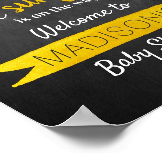 途中のひまわり！ベビーシャワーへようこそ ポスター (角)