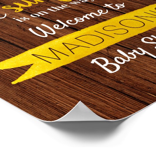 途中のひまわり！ベビーシャワーへようこそ ポスター (角)