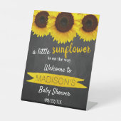 途中のひまわり！ベビーシャワーへようこそ 台座サイン (正面)