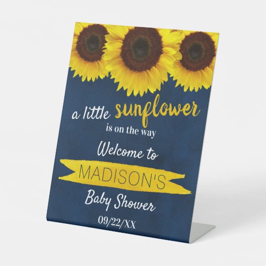 途中のひまわり！ベビーシャワーへようこそ 台座サイン (正面)