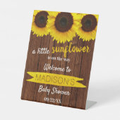 途中のひまわり!ベビーシャワーへようこそ 台座サイン (正面)