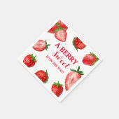 途中のイチゴのベリー甘い赤ちゃんシャワー スタンダードカクテルナプキン (角)