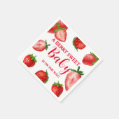 途中のイチゴのベリー甘い赤ちゃんシャワー スタンダードカクテルナプキン (角)