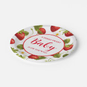 途中のイチゴのベリー甘い赤ちゃんシャワー ペーパープレート (アングル)
