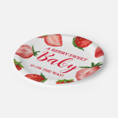 途中のイチゴのベリー甘い赤ちゃんシャワー ペーパープレート (アングル)