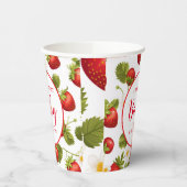 途中のイチゴのベリー甘い赤ちゃんシャワー 紙コップ (左)