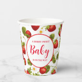 途中のイチゴのベリー甘い赤ちゃんシャワー 紙コップ (正面)