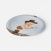 途中のカウボーイ赤ちゃんシャワー ペーパープレート (アングル)