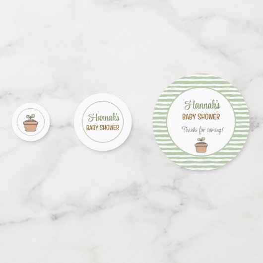 途中のテーブルに小さな芽が出る コンフェッティ (正面)