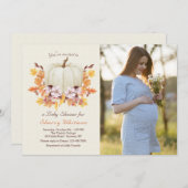 途中の小さなカボチャの夕立写真  招待状 (正面/裏面)