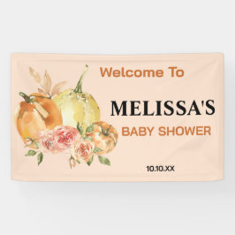 途中の小さなカボチャ秋の赤ちゃんシャワー 横断幕