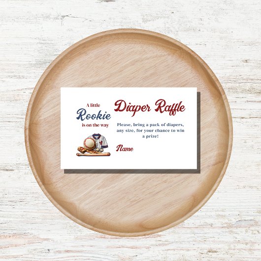 途中の小さなルーキー – 野球の赤ちゃんシャワー エンクロージャーカード