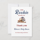 途中の小さなルーキー – 野球の赤ちゃんシャワー サンキューカード (正面)