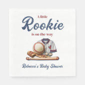 途中の小さなルーキー – 野球の赤ちゃんシャワー スタンダードランチョンナプキン (正面)