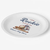 途中の小さなルーキー – 野球の赤ちゃんシャワー ペーパープレート (アングル)