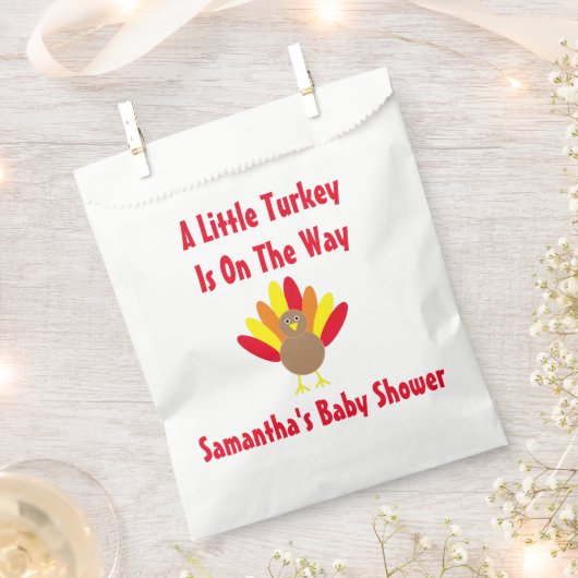 途中の小さな七面鳥 フェイバーバッグ (クリップ留めされた状態)