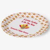 途中の小さな七面鳥 ペーパープレート (アングル)