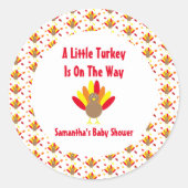 途中の小さな七面鳥 ラウンドシール (正面)