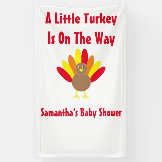 途中の小さな七面鳥 横断幕 (縦)