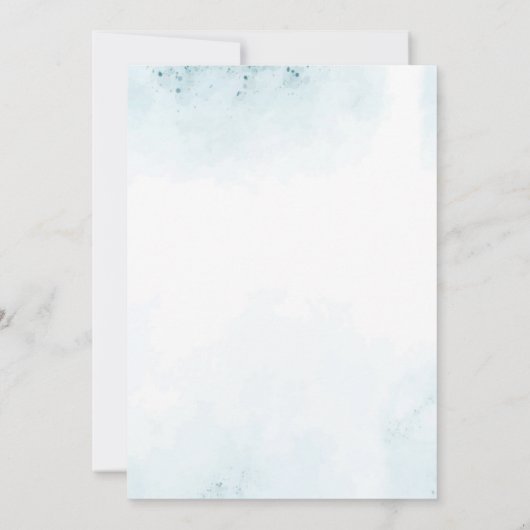 途中の少し雪の結晶の青い男の赤ちゃんシャワー 招待状 (裏面)