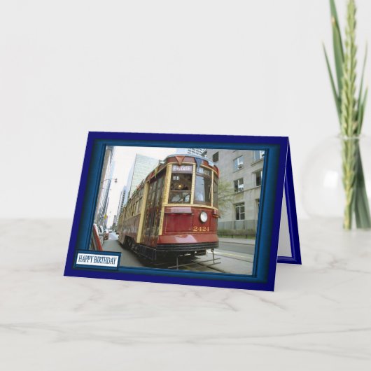 途中の路面電車 カード (正面)