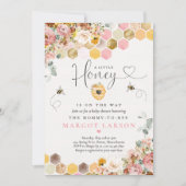 途中の野草の赤ん坊シャワーの小さな蜂蜜 招待状 (正面)