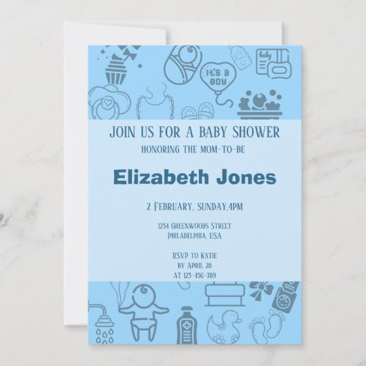 「途中祝で小さな王子に合流しよう 招待状 (正面)