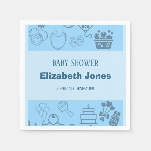 途中祝で小さな王子へ スタンダードカクテルナプキン (正面)