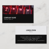 途中 – キーボ白熱［赤熱］光を放つード 名刺 (正面/裏面)