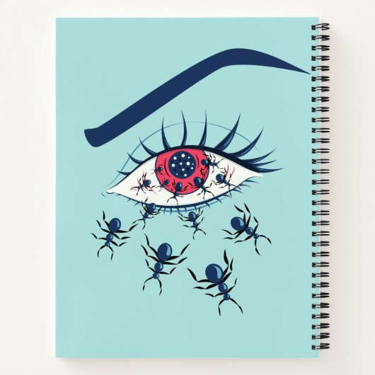 這うア風変わりリを持つ気味の悪い赤目画 ノートブック (裏面)