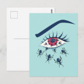 這うア風変わりリを持つ気味の悪い赤目画 ポストカード (正面/裏面)