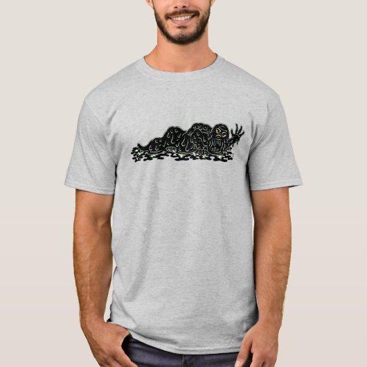 這うスライムハルク 不気味ホラーアート Tシャツ (正面)