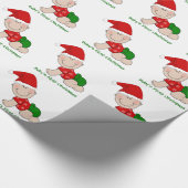 這うベビーのベビーの初めてのクリスマス ラッピングペーパー (角)