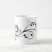 這う植物の枝と葉のパターン | ボタニカル コーヒーマグカップ (中央)