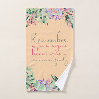 通おもしろい常のファミリ引用文 ハンドタオル