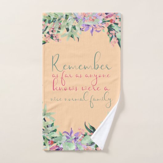 通おもしろい常のファミリ引用文 ハンドタオル (ハンドタオル)