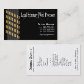 通されたリボンの法的秘書ワードプロセッサ 名刺 (正面/裏面)