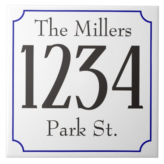 通りおよび名前の屋家番号 タイル (正面)
