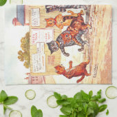 通りがルイ·ワインティータオルで猫と戦う キッチンタオル (折り畳み)